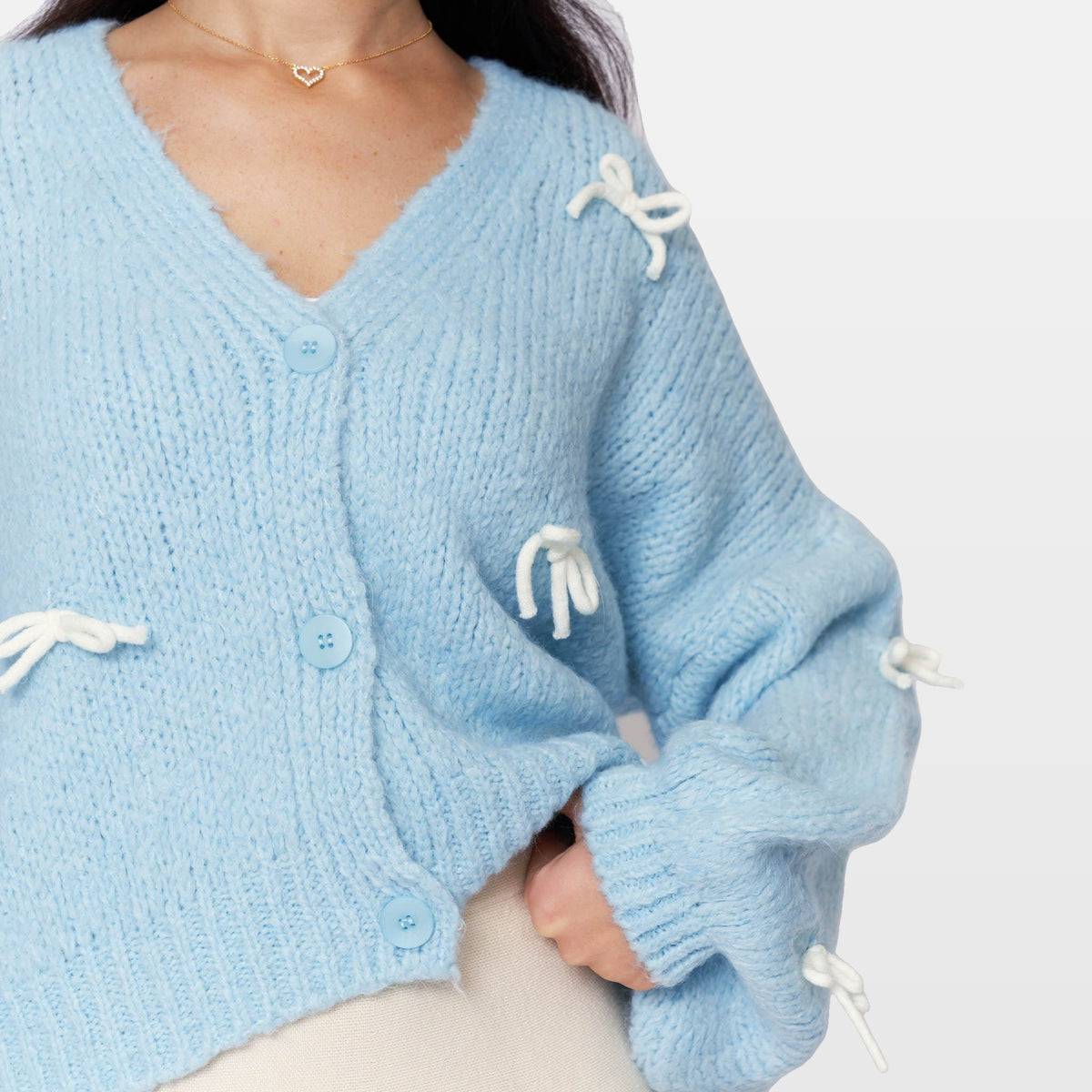 Letizia | Cárdigan oversize con mini lazos