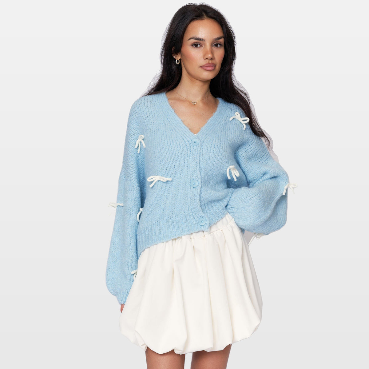 Letizia | Cárdigan oversize con mini lazos