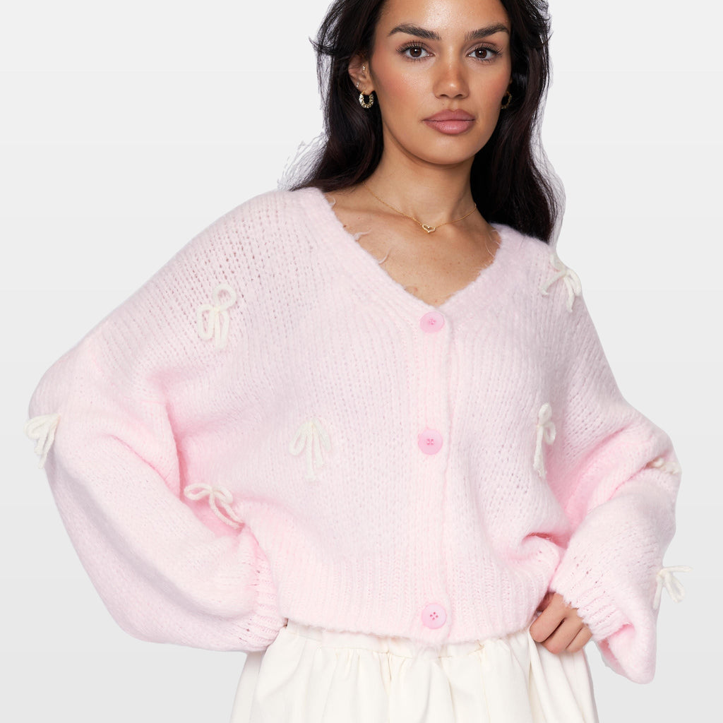 Letizia | Cárdigan oversize con mini lazos