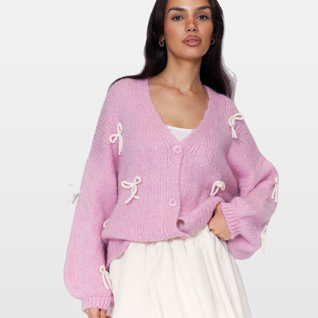Letizia | Cárdigan oversize con mini lazos