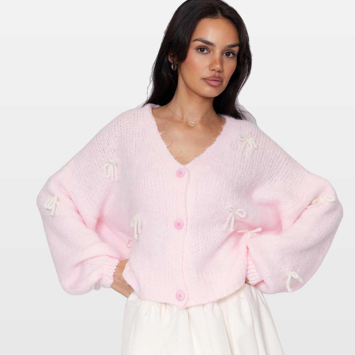Letizia | Cárdigan oversize con mini lazos