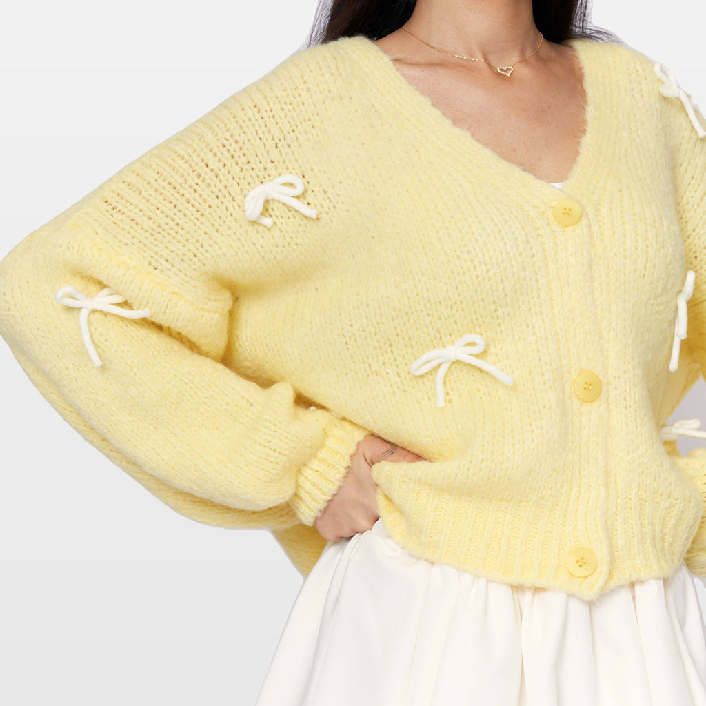 Letizia | Cárdigan oversize con mini lazos