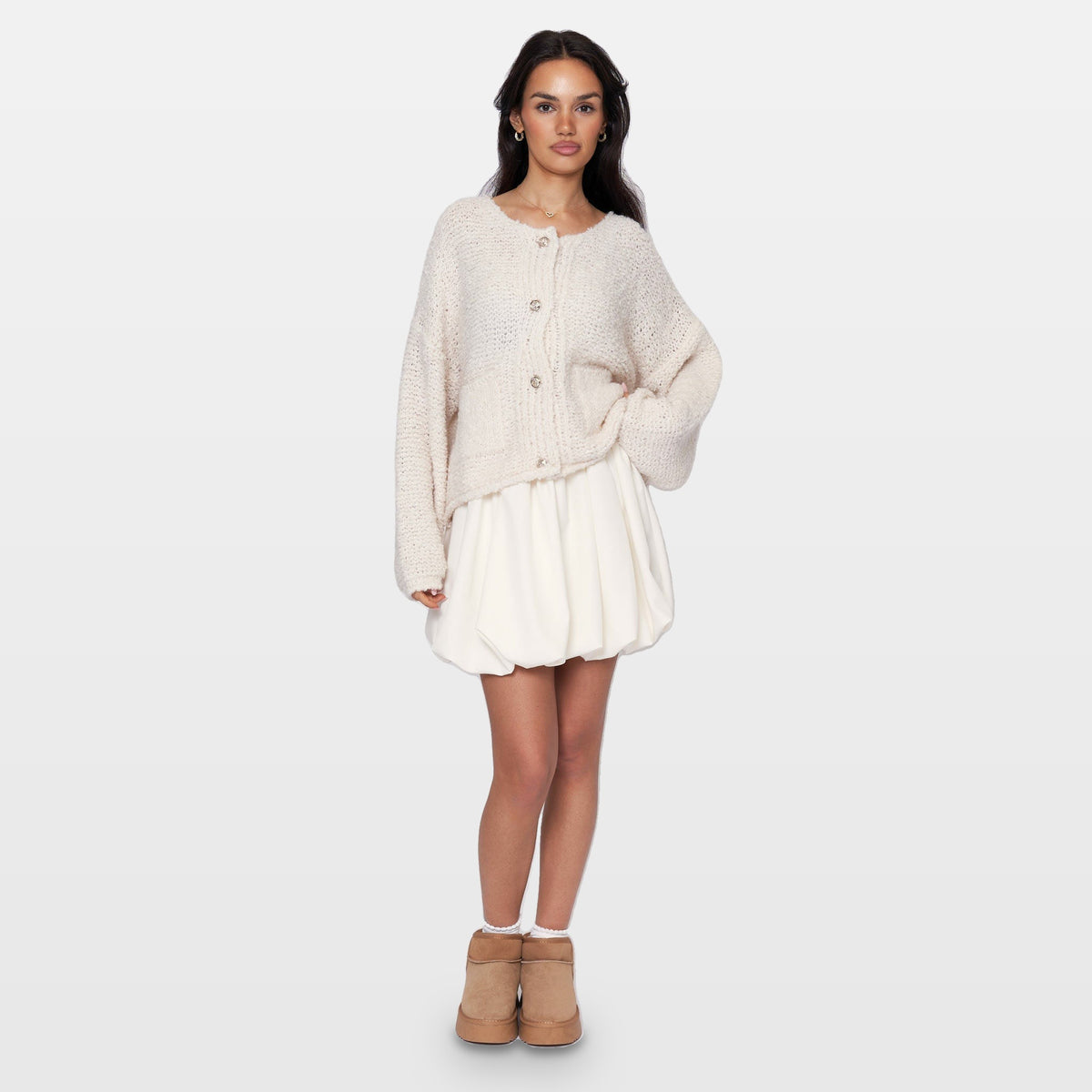 Romina | Cárdigan acogedor de bouclé