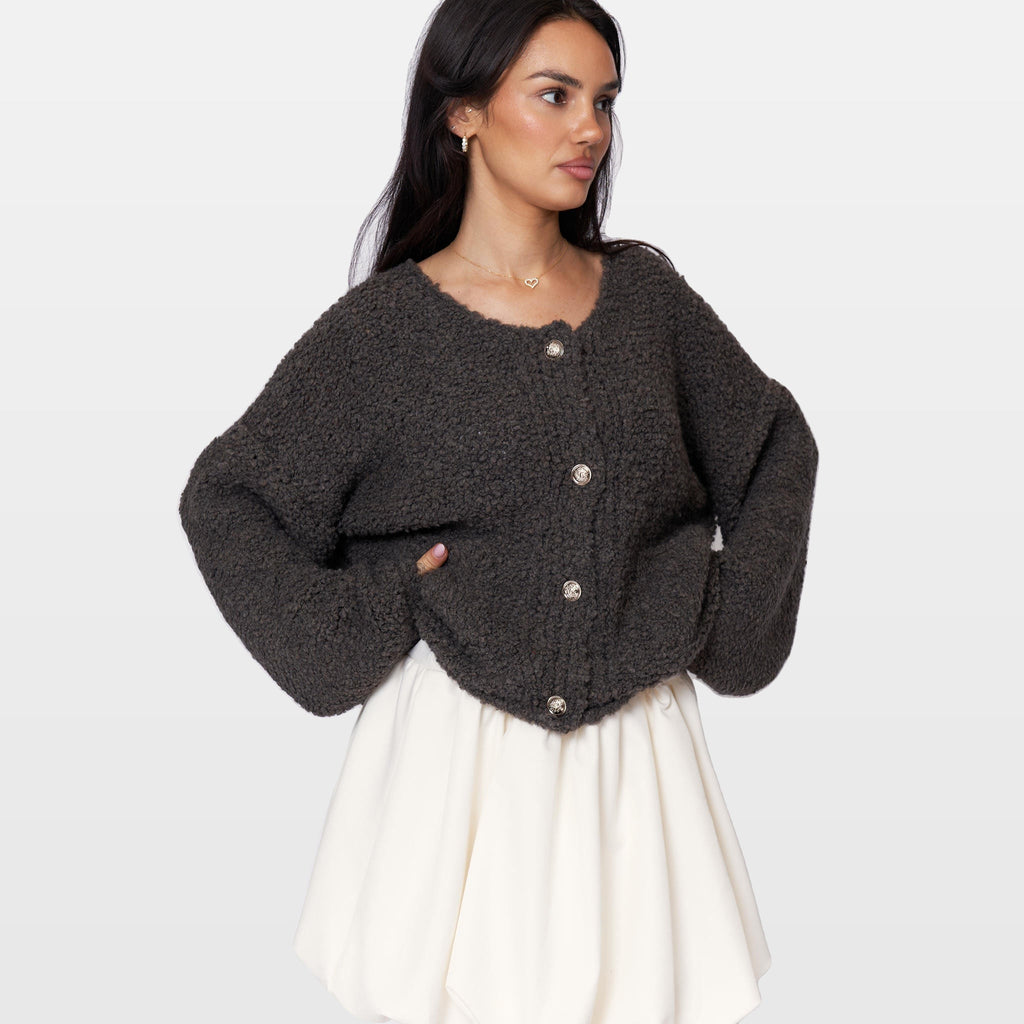 Romina | Cárdigan acogedor de bouclé