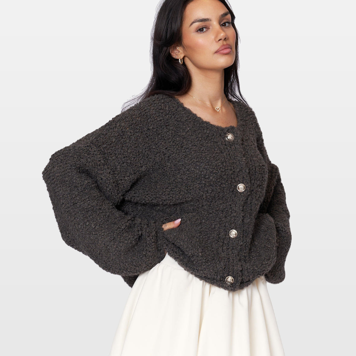 Romina | Cárdigan acogedor de bouclé