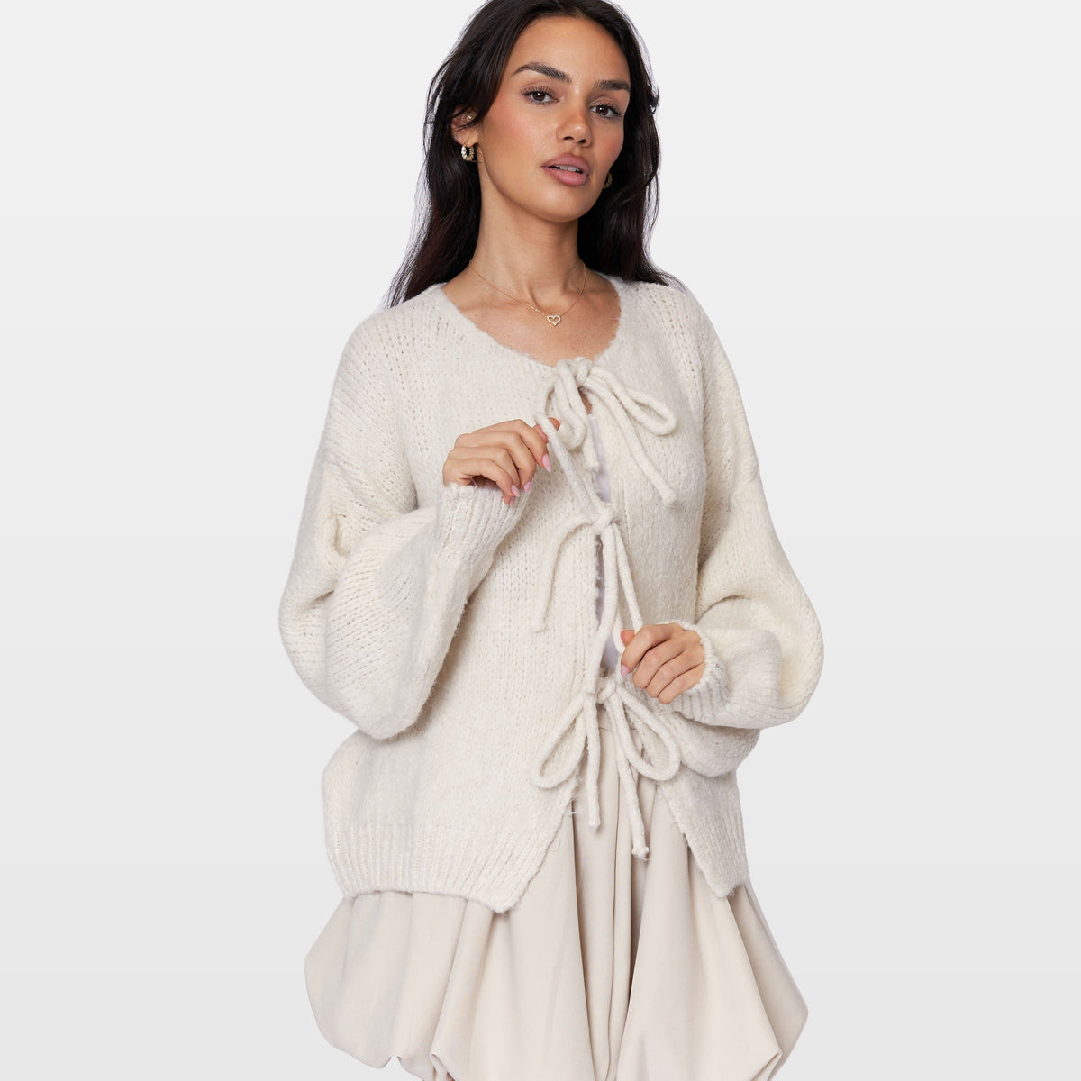 Bettina | Cárdigan oversize con lazos