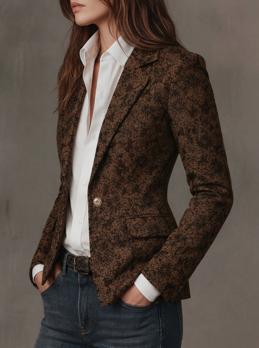 Antonia | Blazer de Jacquard con Estampado Paisley