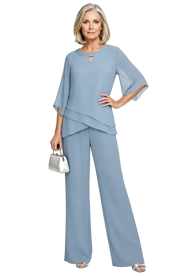 Conjunto Matilde en azul empolvado