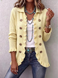 Grazia | Chaqueta de Punto Crema con Volante