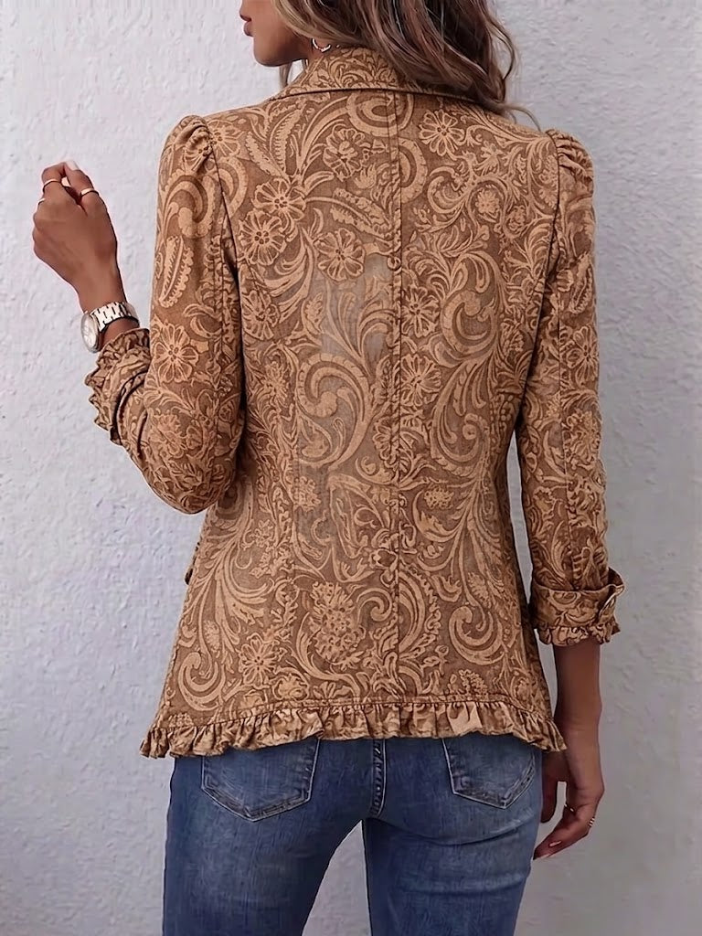 Bruna | Chaqueta Floral Vintage con Volante