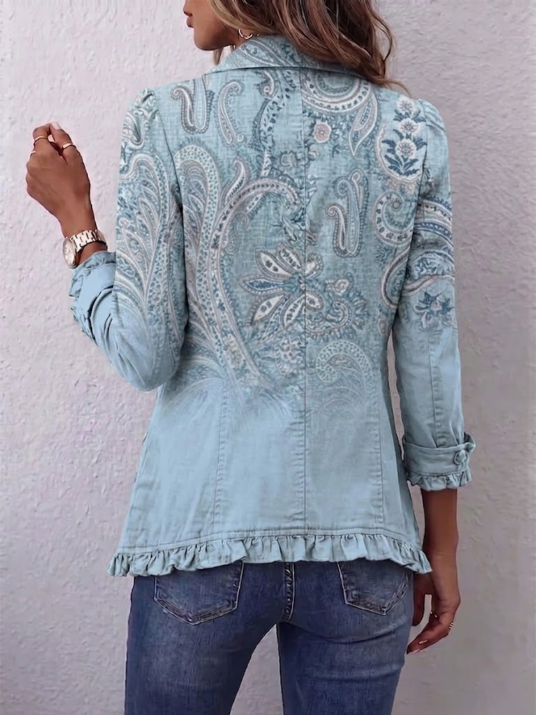 Teresina | Chaqueta Estampado Cachemira Vintage con Volante