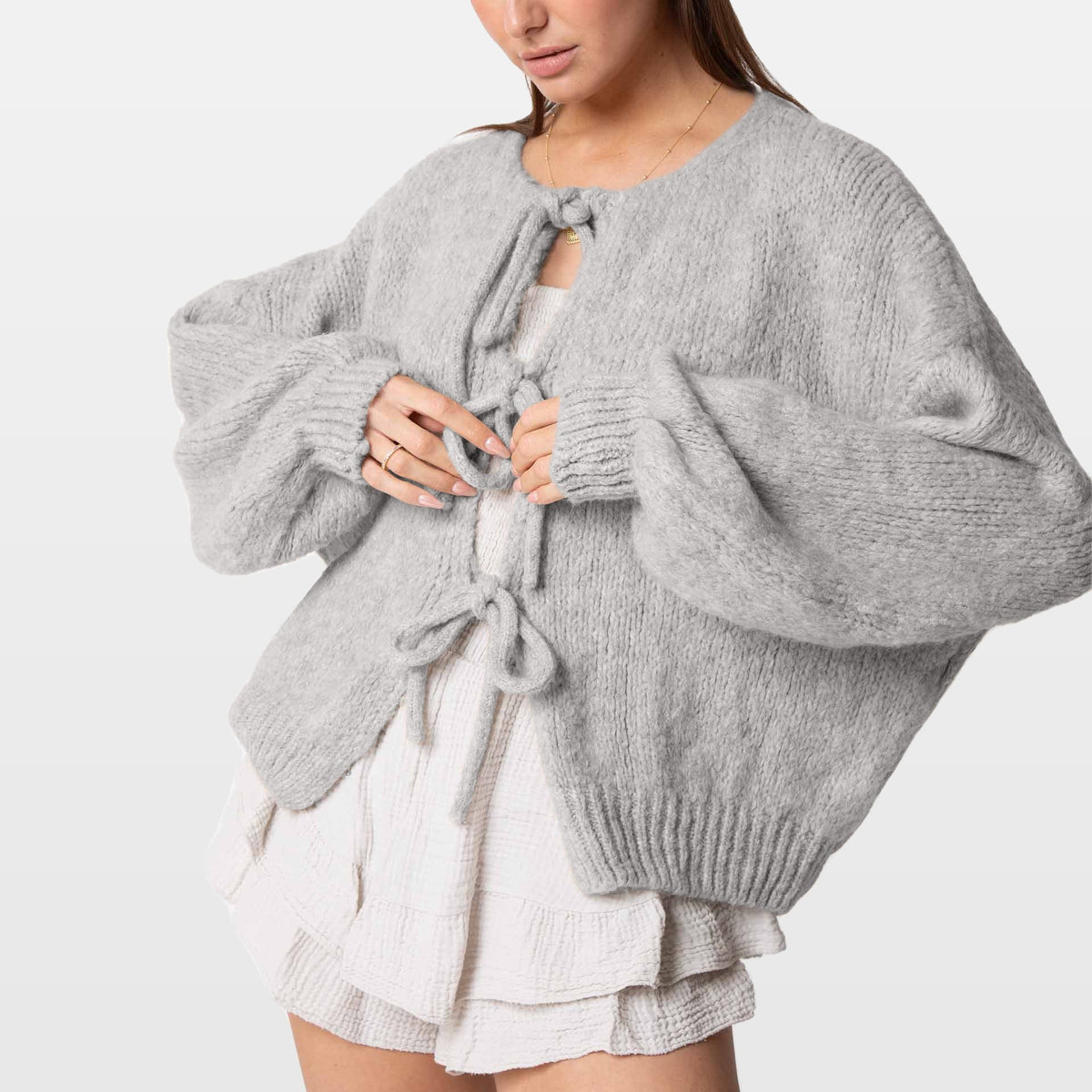 Bettina | Cárdigan oversize con lazos