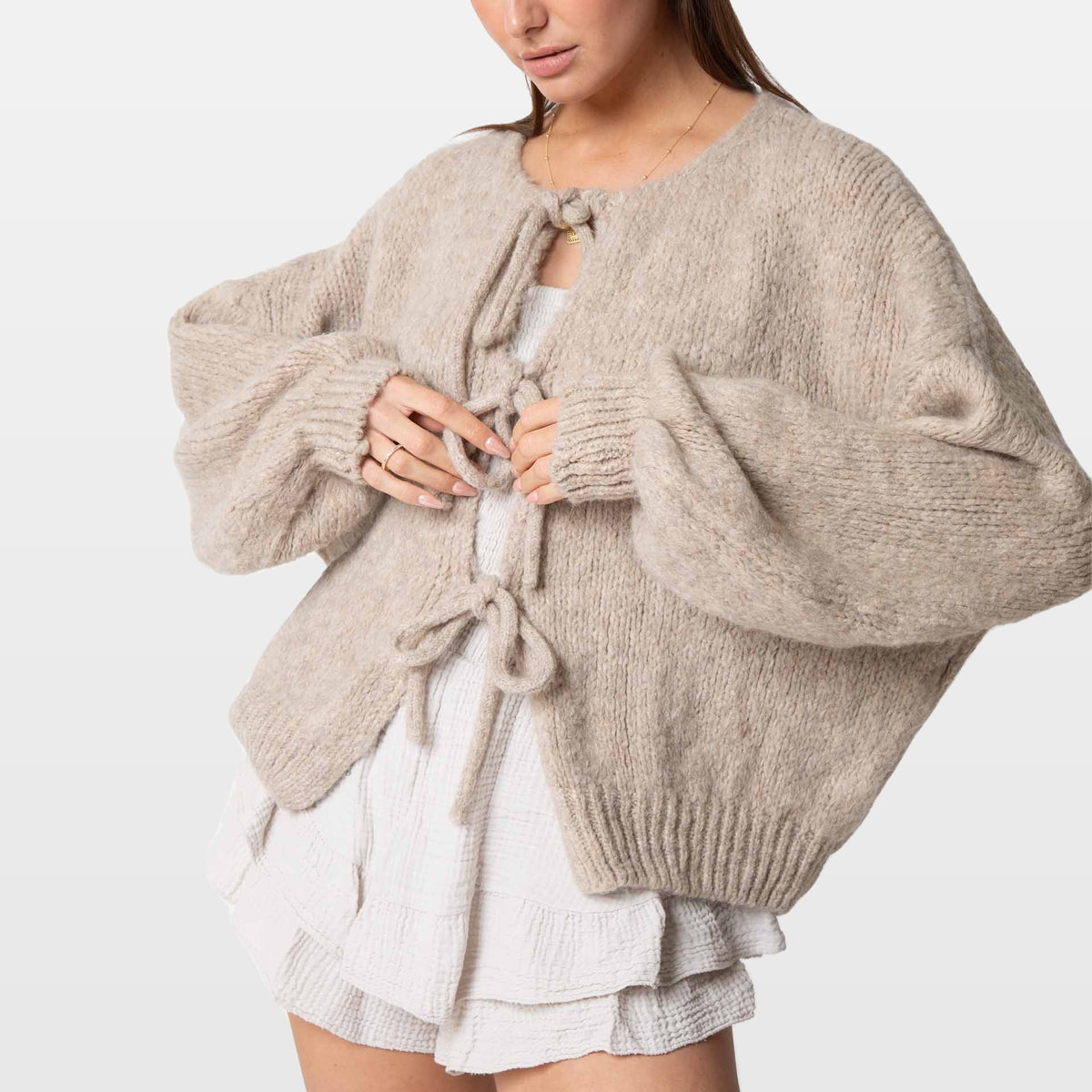 Bettina | Cárdigan oversize con lazos